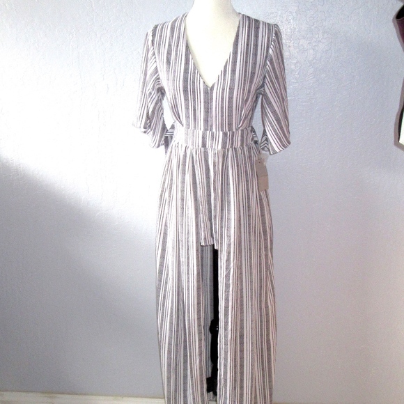 j for justify striped jumpsuit